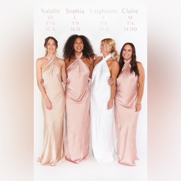 SHOW ME YOUR MUMU Jasmine Halter Maxi Dress In Ivory Luxe Satin - Picture 3 of 10